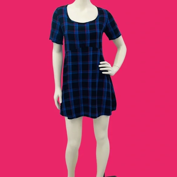 Tie Back Check Smock Dress - Picture 6 of 15